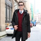 Men\'s Clothing Winter Casual Solid Color Detachable Hooded Long Down Jackets and Coats Warm Duck Do