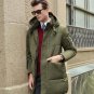 Men\'s Clothing Winter Casual Solid Color Detachable Hooded Long Down Jackets and Coats Warm Duck Do