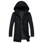 Men\'s Clothing Winter Casual Solid Color Detachable Hooded Long Down Jackets and Coats Warm Duck Do