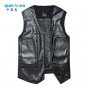 Man autumn plus size V-neck solid Single Breasted plus velvet thick pu outerwear male winter oversiz