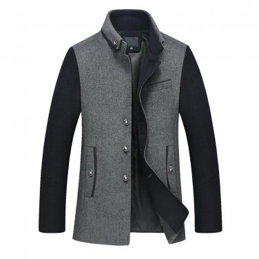 Winter New Stand Collar Medium Long Wool Cashmere Overcoat Single Breasted Thick Warm Wool Coat For 