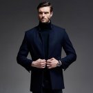 Men Black blue Casual Peacoat Jacket Size M-3xl 2017 Fashion stand Collar Winter Wool Coat Men