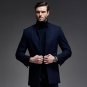 Men Black blue Casual Peacoat Jacket Size M-3xl 2017 Fashion stand Collar Winter Wool Coat Men