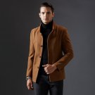 New Arrival Elegant Stand Collar Wollen Colbert Voor Heren High Quality Single Breasted Men Classic 