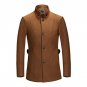 New Arrival Elegant Stand Collar Wollen Colbert Voor Heren High Quality Single Breasted Men Classic