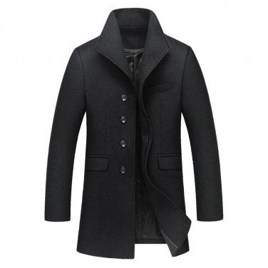 2016 Winter New Slim Long Men Woolen Coat Good Quality Turn Down Collar Mens Winter Jackets And Coat