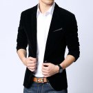 Mens blazer slim fit suit jacket black dark blue velvet 2017 spring autumn outwear coat Free shippin