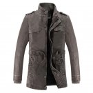 Motorcycle Jackets Men Slim Thick Velvet Coat Mens Washed Leather Jacket Winter Warm Men Stand Colla