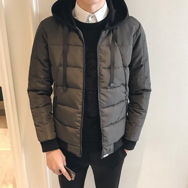 2017 Winter Men Jacket Coat Thickenin Warm Velvet Cotton Male Jackets Parka Hooded Casual Windbreake