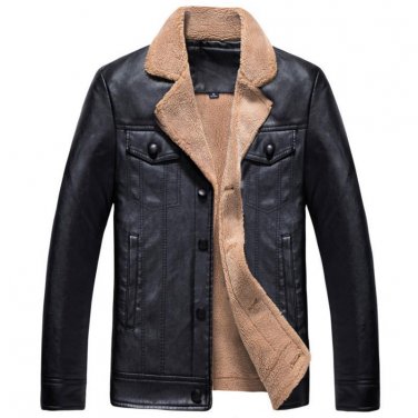 Leather Jacket Men Casual PU Motorcycle Jacket Plus Velvet Warm Leather Jacket Jaqueta Masculinas In