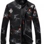 Floral Bomber Jacket Men Hip Hop Slim Fit Flowers Pilot Bomber Jacket Coat Men\'s Hooded Jackets Plu