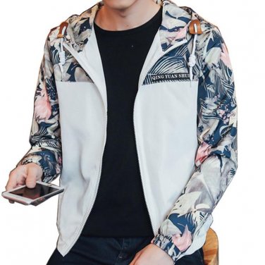 Floral Bomber Jacket Men Hip Hop Slim Fit Flowers Pilot Bomber Jacket Coat Men\'s Hooded Jackets Plu