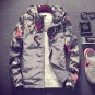 Floral Bomber Jacket Men Hip Hop Slim Fit Flowers Pilot Bomber Jacket Coat Men\'s Hooded Jackets Plu