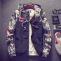 Floral Bomber Jacket Men Hip Hop Slim Fit Flowers Pilot Bomber Jacket Coat Men\'s Hooded Jackets Plu