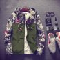 Floral Bomber Jacket Men Hip Hop Slim Fit Flowers Pilot Bomber Jacket Coat Men\'s Hooded Jackets Plu