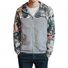 Plus Size L-4XL Mens Coats Long Sleeve Floral Printed Zipper Slim Jackets Hooed Coats Hip Hop Windbr