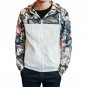 Plus Size L-4XL Mens Coats Long Sleeve Floral Printed Zipper Slim Jackets Hooed Coats Hip Hop Windbr