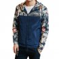 Plus Size L-4XL Mens Coats Long Sleeve Floral Printed Zipper Slim Jackets Hooed Coats Hip Hop Windbr