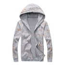 Mens Floral Hoodie Jacket Coat Fashion Flower Printed Tracksuit Hoodies Full Sleeve Male Hip Hop Swe