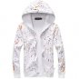 Mens Floral Hoodie Jacket Coat Fashion Flower Printed Tracksuit Hoodies Full Sleeve Male Hip Hop Swe