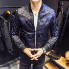Envmenst 2017 Fashion Jacket Men Leisure Loose Zipper Jacket Male Hollow Flowers Stand Collar Jacket