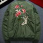 Mens winter coat padded bomber jackets new 2017 rib sleeve Flower Embroidery Fashion outwear Parkas