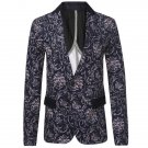 Men Floral Flower Suit Jacket 2016 Autumn New Arrival  Single Breasted Classic Casual Suit Coat For 
