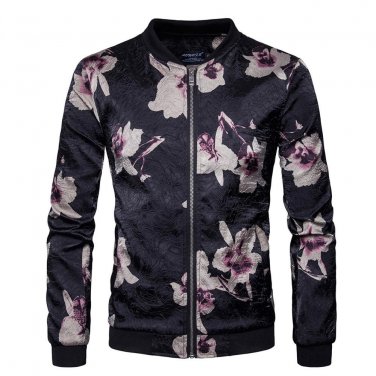 Cloudstyle 2017 New Men Jackets Autumn Spring Top Quality Full Zipper Fashion Casual Slim Fit Printi
