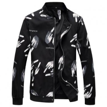 Plus Size M-6XL Men\'s Jacket 2017 Autumn New Fashion Printing Jackets Men Stand Collar Flower Casua