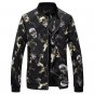 Plus Size M-6XL Men\'s Jacket 2017 Autumn New Fashion Printing Jackets Men Stand Collar Flower Casua