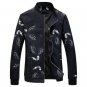 Plus Size M-6XL Men\'s Jacket 2017 Autumn New Fashion Printing Jackets Men Stand Collar Flower Casua