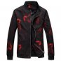 Plus Size M-6XL Men\'s Jacket 2017 Autumn New Fashion Printing Jackets Men Stand Collar Flower Casua