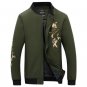 Men\'s Jacket Fashion men Brand Coats Embroidery flower Rib sleeve Plus Size Slim Fit zipper Casual