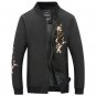 Men\'s Jacket Fashion men Brand Coats Embroidery flower Rib sleeve Plus Size Slim Fit zipper Casual