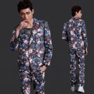 Personality stage flower blazer men latest coat pant designs suit men jacket costume homme stage sin