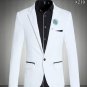 New 2017 Brand Casual Plaid Blazer Jacket Men Flower Brooch Korean Trend Suit Male Wedding Dress Sli