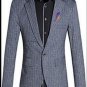 New 2017 Brand Casual Plaid Blazer Jacket Men Flower Brooch Korean Trend Suit Male Wedding Dress Sli