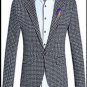 New 2017 Brand Casual Plaid Blazer Jacket Men Flower Brooch Korean Trend Suit Male Wedding Dress Sli