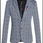 New 2017 Brand Casual Plaid Blazer Jacket Men Flower Brooch Korean Trend Suit Male Wedding Dress Sli