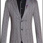 New 2017 Brand Casual Plaid Blazer Jacket Men Flower Brooch Korean Trend Suit Male Wedding Dress Sli