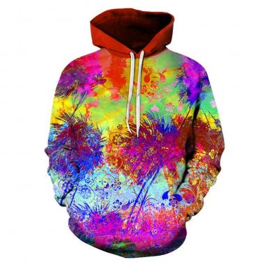 Colorful Flower Printed Sweatshirt Men Women Hoodies Fashion Pullover Casual Tracksuits Hot Sale 6XL