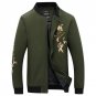 Mens Bomber Jackets New Fashion Plum flower Print Baseball Jacket Collarless Coat Slim Outerwear Big
