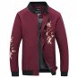 Mens Bomber Jackets New Fashion Plum flower Print Baseball Jacket Collarless Coat Slim Outerwear Big