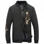 Mens Bomber Jackets New Fashion Plum flower Print Baseball Jacket Collarless Coat Slim Outerwear Big