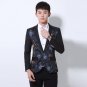 New arrivals 2017 blazer men slim men suit Jacket Flower Fashion trends Teenagers coat free shipping
