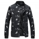 Floral Print Jacket Coat Men Fahion Style Slim Fit Male Jacket Coats Baseball Collar Zipper Windbrea
