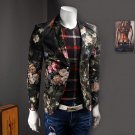 M-5XL!!!    2017 Men\'s cultivate one\'s morality flower pattern suit velvet personality stylish men