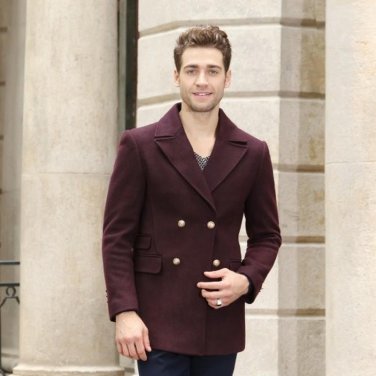 New Arrival Wholesale Turkish Mens Wool fabric winter coat Blazer Designs Double Breasted flannel an