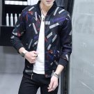 New Pattern Personality Collar Zipper Men Jackets Flower Printed Unique Desginer Famous Brand Long S