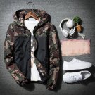 Men\'s New Autumn Winter Hooded Jackets Warm Slim Green Camouflage Patchwork Windbreakers Casual Men